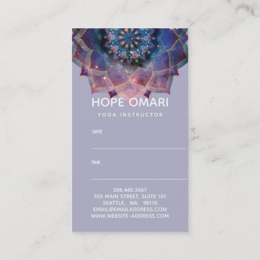 Boho Nebula Mandala, Mystical Afsprakenkaartje (Achterkant)