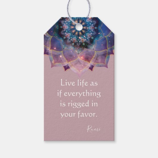 Boho Nebula Mandala, Mystical Cadeaulabel (Voorkant)