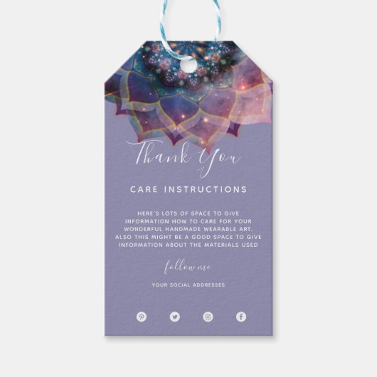 Boho Nebula Mandala, Mystical Cadeaulabel (Voorkant)