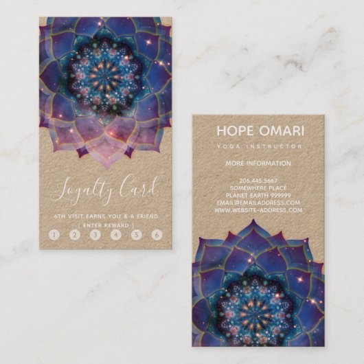 Boho Nebula Mandala, Mystical Klantenkaartje (Voorkant / Achterkant)