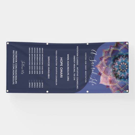 Boho Nebula Mandala, Mystical Spandoek (Horizontaal)