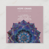 Boho Nebula Mandala, Mystical Vierkante Visitekaartje (Achterkant)