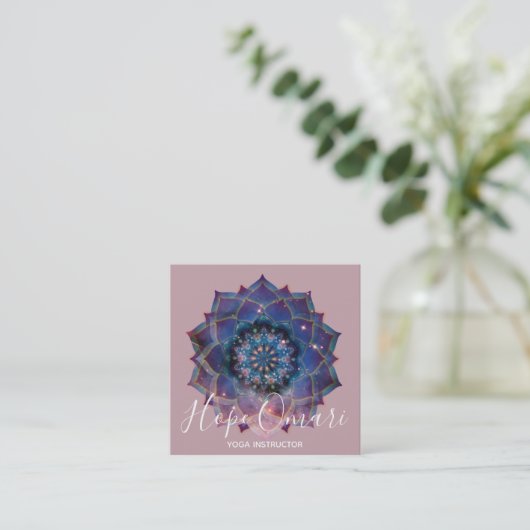 Boho Nebula Mandala, Mystical Vierkante Visitekaartje (Staand voorkant)