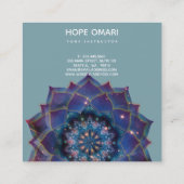 Boho Nebula Mandala, Mystical Vierkante Visitekaartje (Achterkant)