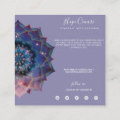 Boho Nebula Mandala, Mystical Vierkante Visitekaartje (Achterkant)