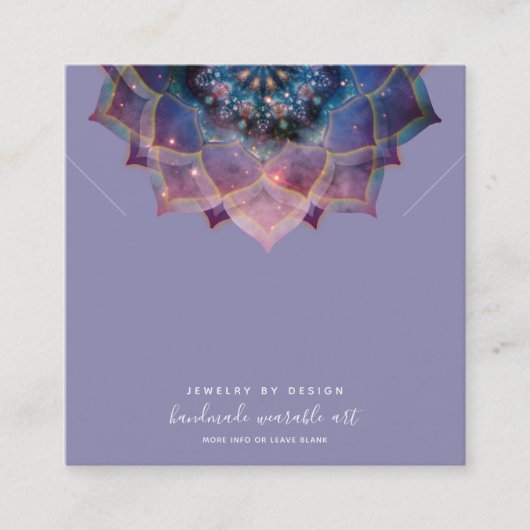 Boho Nebula Mandala, Mystical Vierkante Visitekaartje (Voorkant)