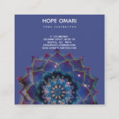 Boho Nebula Mandala, Mystical Vierkante Visitekaartje (Achterkant)