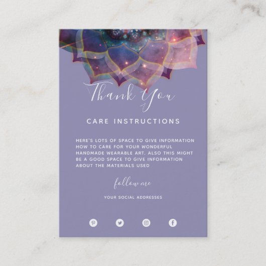 Boho Nebula Mandala, Mystical Visitekaartje (Voorkant)