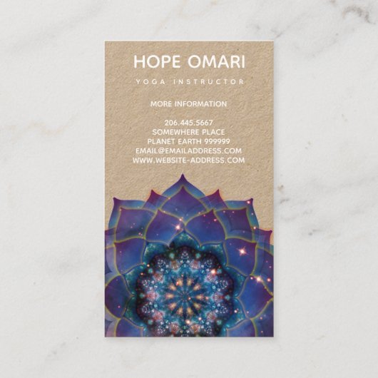 Boho Nebula Mandala, Mystical Visitekaartje (Achterkant)