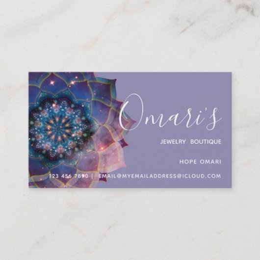 Boho Nebula Mandala, Mystical Visitekaartje (Voorkant)