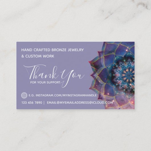 Boho Nebula Mandala, Mystical Visitekaartje (Achterkant)