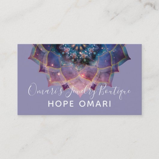 Boho Nebula Mandala, Mystical Visitekaartje (Voorkant)