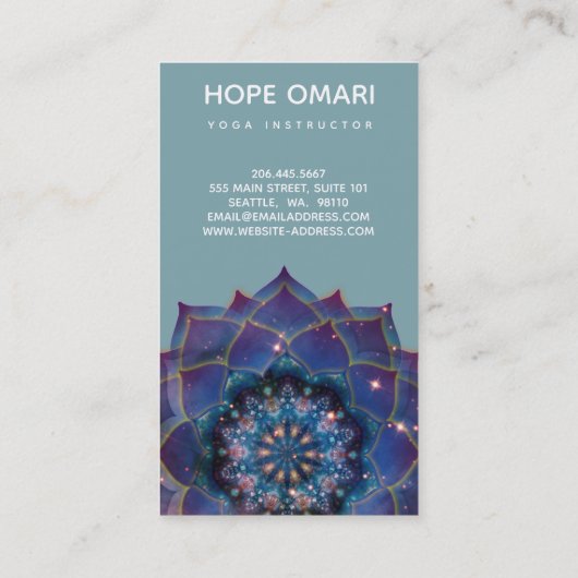 Boho Nebula Mandala, Mystical Visitekaartje (Achterkant)