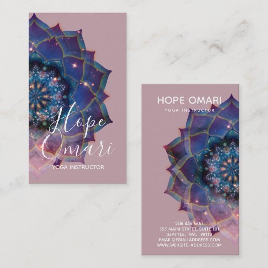 Boho Nebula Mandala, Mystical Visitekaartje (Voorkant / Achterkant)