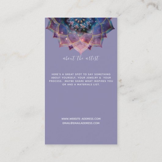 Boho Nebula Mandala, Mystical Visitekaartje (Achterkant)