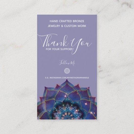 Boho Nebula Mandala, Mystical Visitekaartje (Achterkant)