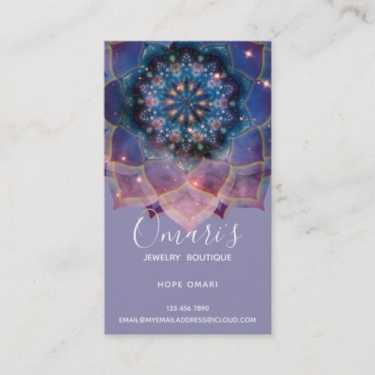 Boho Nebula Mandala, Mystical Visitekaartje (Voorkant)