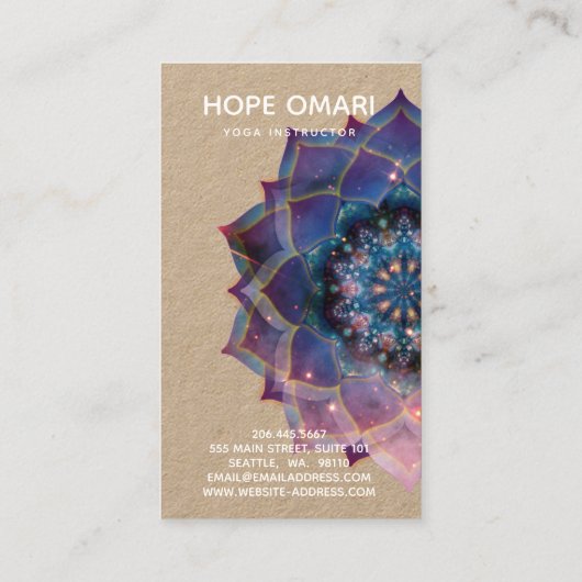 Boho Nebula Mandala, Mystical Visitekaartje (Achterkant)