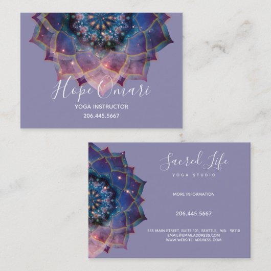 Boho Nebula Mandala, Mystical Visitekaartje (Voorkant / Achterkant)