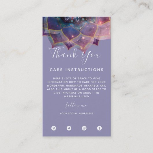 Boho Nebula Mandala, Mystical Visitekaartje (Voorkant)