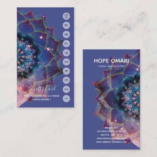 Boho Nebula Mandala, Mystiek Visitekaartje (Voorkant / Achterkant)