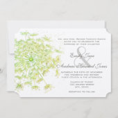 Boho Neo Mint Green Queen Anne's Lace Wedding Kaart (Voorkant)