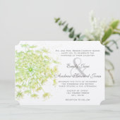 Boho Neo Mint Green Queen Anne's Lace Wedding Kaart (Staand voorkant)