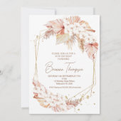 Boho Nep Rose Goud Hallo 40 Verjaardagsuitnodiging Kaart (Achterkant)