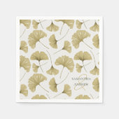 Boho nepgoud botanisch patroon monogram servet (Voorkant)