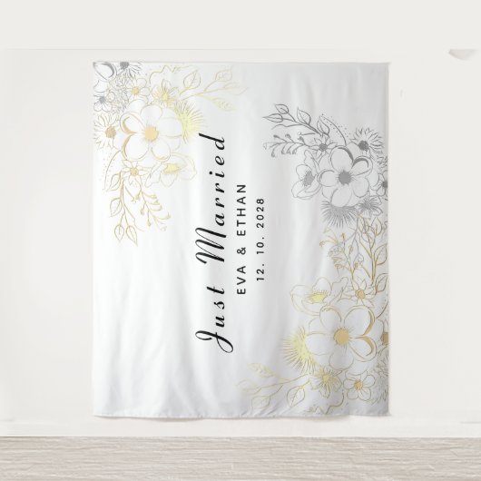 Boho net getrouwd bruiloft feestdecoratie wandkleed (Voorkant)