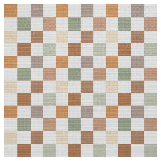 Boho Neutraal Aards Geruit Geruit Patroon Geruit Stof (Swatch)