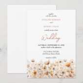 Boho neutraal aards pastel wilde bloemen weide kaart (Voorkant / Achterkant)