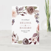 Boho Neutraal Aardse Taupe Bloem QR Code Bruiloft (Voorkant)