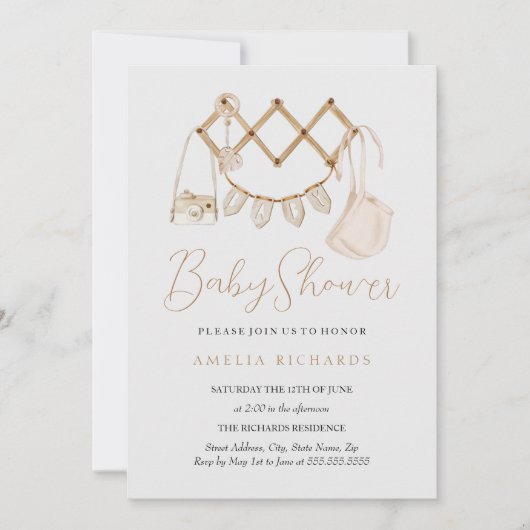 Boho Neutraal Baby shower Kaart (Voorkant)