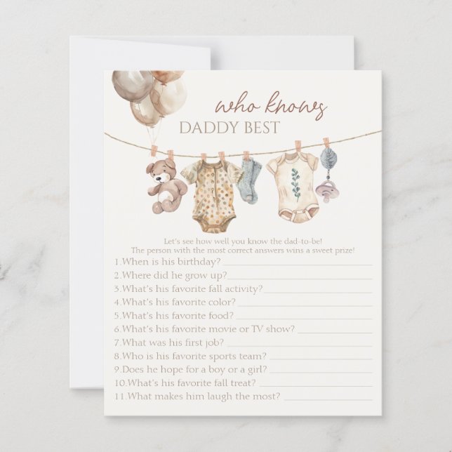 Boho neutraal babykleding die papa spel kent (Voorkant)