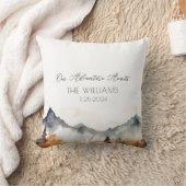 Boho Neutraal Berg Bruiloft Koppel Kussen (Deken)