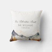 Boho Neutraal Berg Bruiloft Koppel Kussen (Achterkant)