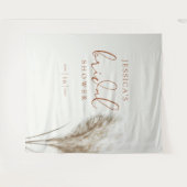 Boho Neutraal Fluffy Pampas Gras Bruidsdouche Wandkleed (Voorkant (horizontaal))