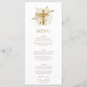 Boho Neutraal Gedroogde Palm Doop Doopmenu Menu (Voorkant)