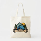 Boho Neutraal Grappige Tote Tas | berg vibes (Voorkant)