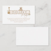 Boho neutraal hout blokletters voor Baby Informatiekaartje (Voorkant / Achterkant)