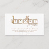 Boho neutraal hout blokletters voor Baby Informatiekaartje (Voorkant)