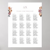Boho Neutraal Paarse bruiloft Zitting Chart Poster (Voorkant)