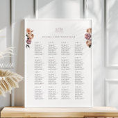 Boho Neutraal Paarse bruiloft Zitting Chart Poster