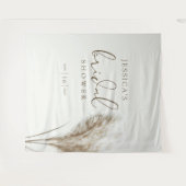 Boho neutraal pluizig Pampas gras bruidsfeest Wandkleed (Voorkant (horizontaal))