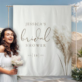 Boho neutraal pluizig Pampas gras bruidsfeest Wandkleed