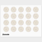 Boho Neutraal Vintage Baksticker | cookie squad Ronde Sticker (Vel)