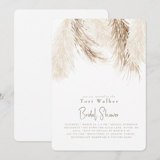 Boho neutraal wit Vrijgezellenfeest Kaart (Voorkant / Achterkant)