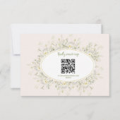 Boho neutraal witte waterverf wilde bloem huwelijk RSVP kaartje (Voorkant)