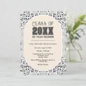 Boho Neutral 20 jaar High School Reunion Kaart (Staand voorkant)